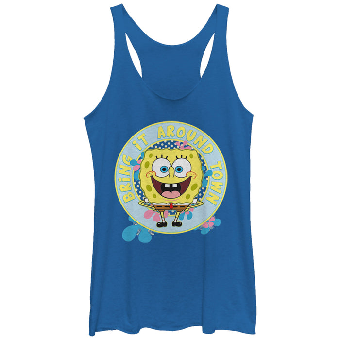 fifth sun Women's SpongeBob SquarePants Bring Around Town Racerback Tank Top