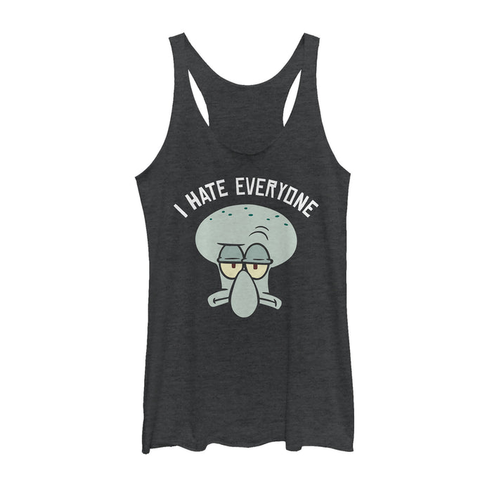 fifth sun Women's SpongeBob SquarePants Squidward Hates Everyone Racerback Tank Top