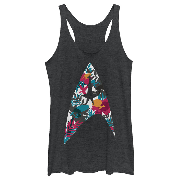 fifth sun Women's Star Trek Tropical Starfleet Insignia Racerback Tank Top