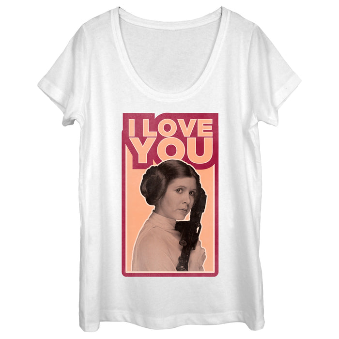 fifth sun Women's Star Wars Princess Leia Quote I Love You Scoop Neck