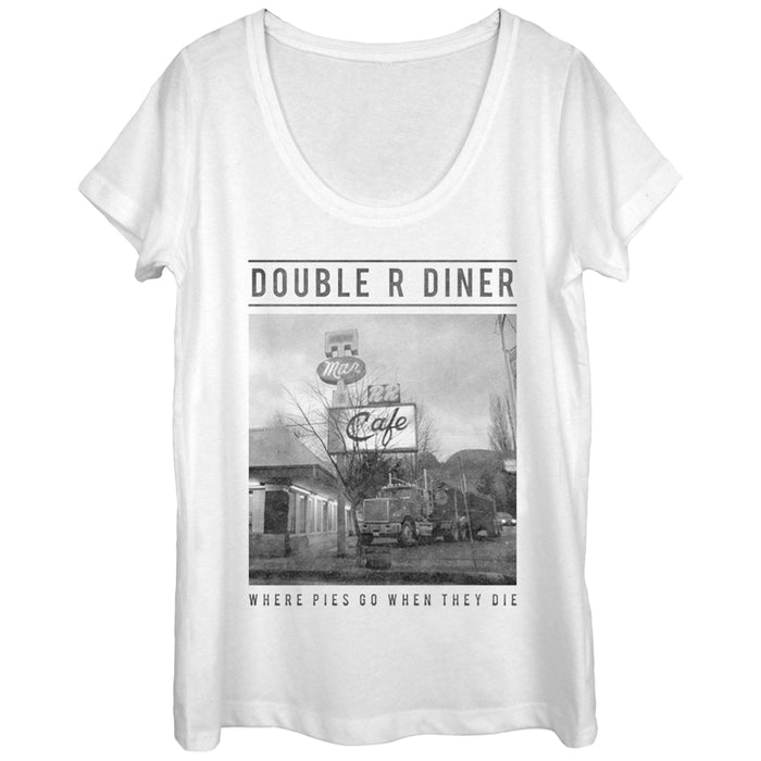 fifth sun Women's Twin Peaks Double R Diner Pie Heaven Scoop Neck
