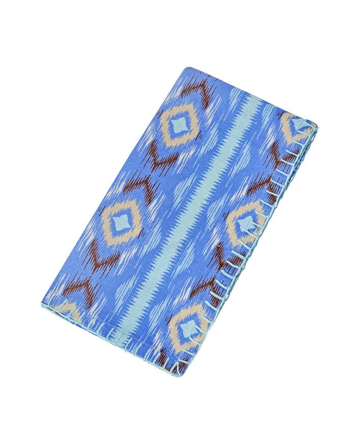 Figue Dinner Napkins Set Of 4 Diamond Ikat Clearwater Blue
