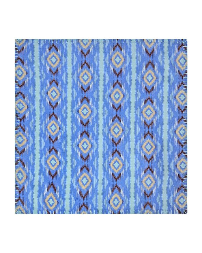 Figue Dinner Napkins Set Of 4 Diamond Ikat Clearwater Blue