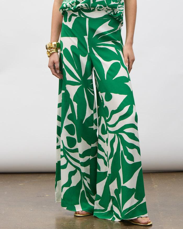 Figue Alexia Pant Abstract Flora Garden Green