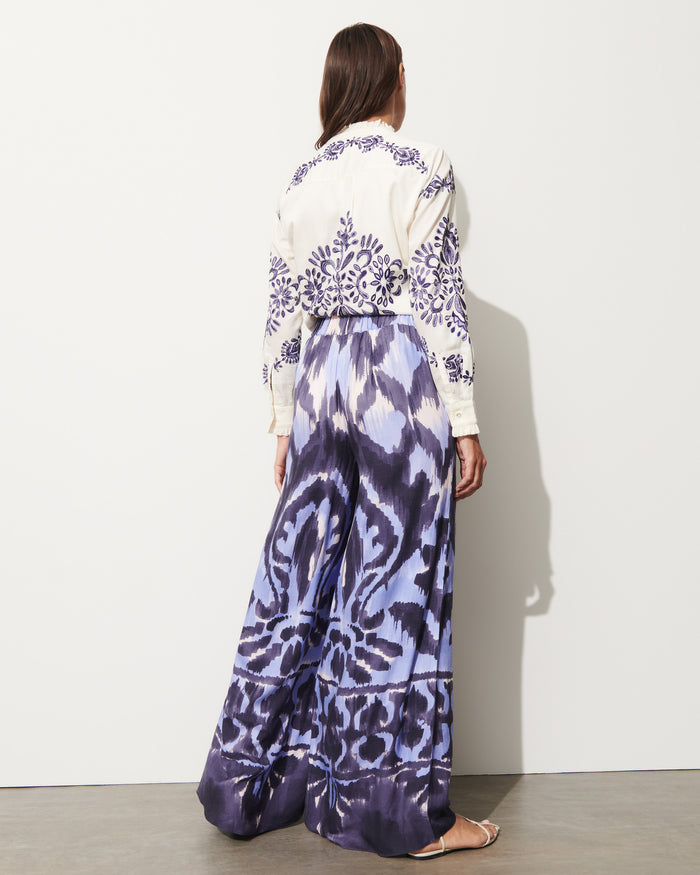 Figue Alexia Pant Hand Painted Floral Ikat Multi