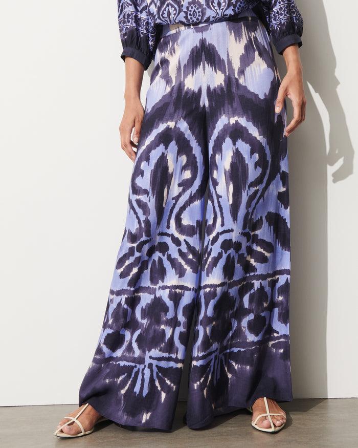 figue Alexia Pant Hand Painted Floral Ikat Multi
