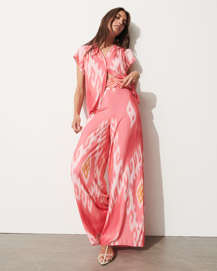 figue Alexia Pant Salome Ikat Sunset Coral