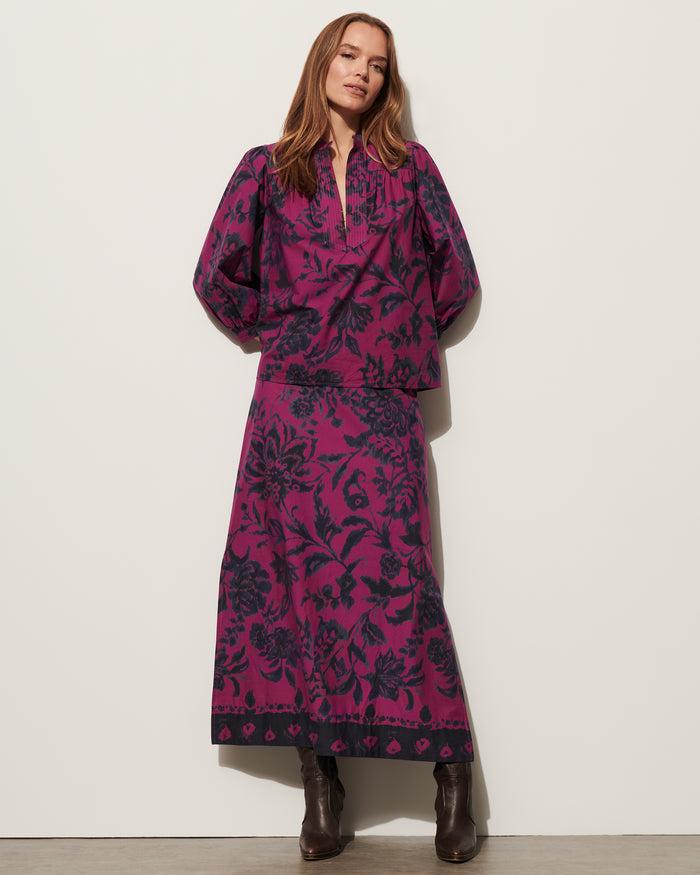 Figue Ambre Skirt Ikat Floral Royal Purple
