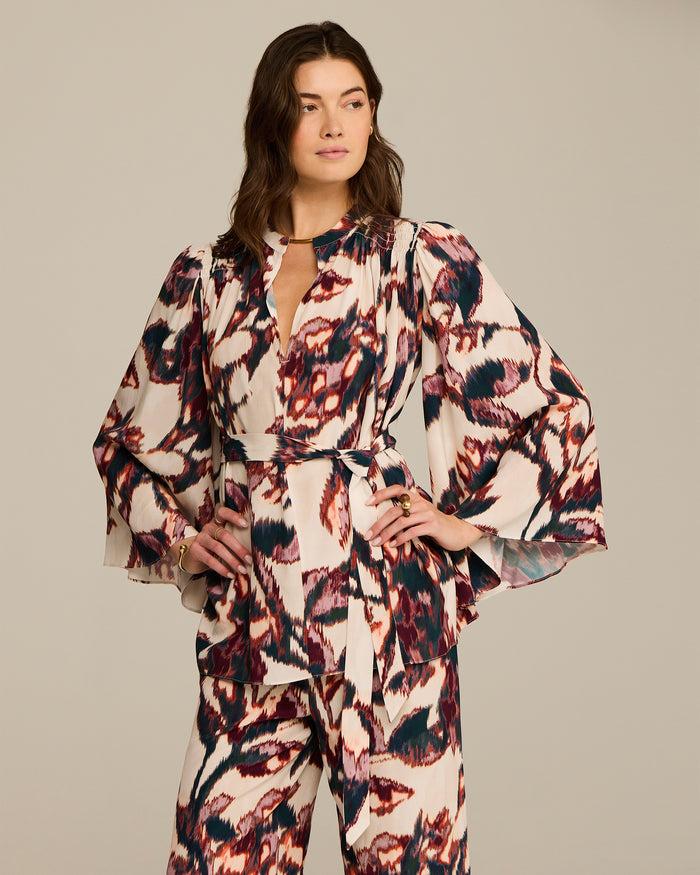 Figue Avery Top Ikat Foliage Beach Beige