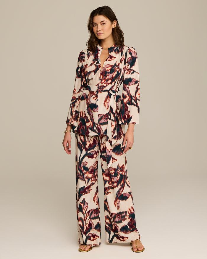 Figue Avery Top Ikat Foliage Beach Beige