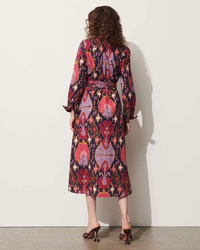 Figue Bassa Dress Fan Ikat True Navy