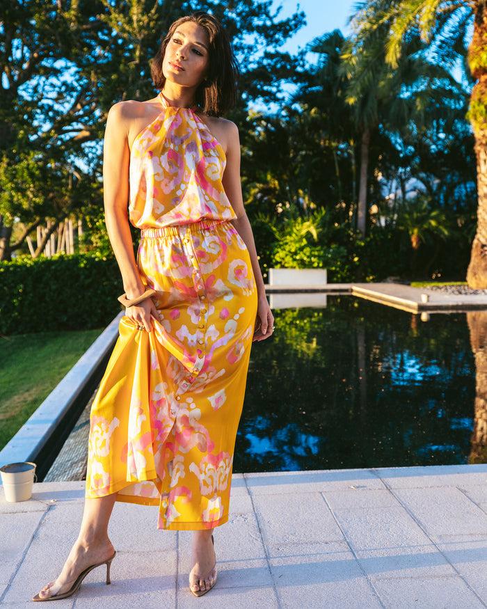 Figue Bastien Skirt Aquarelle Ikat Marigold