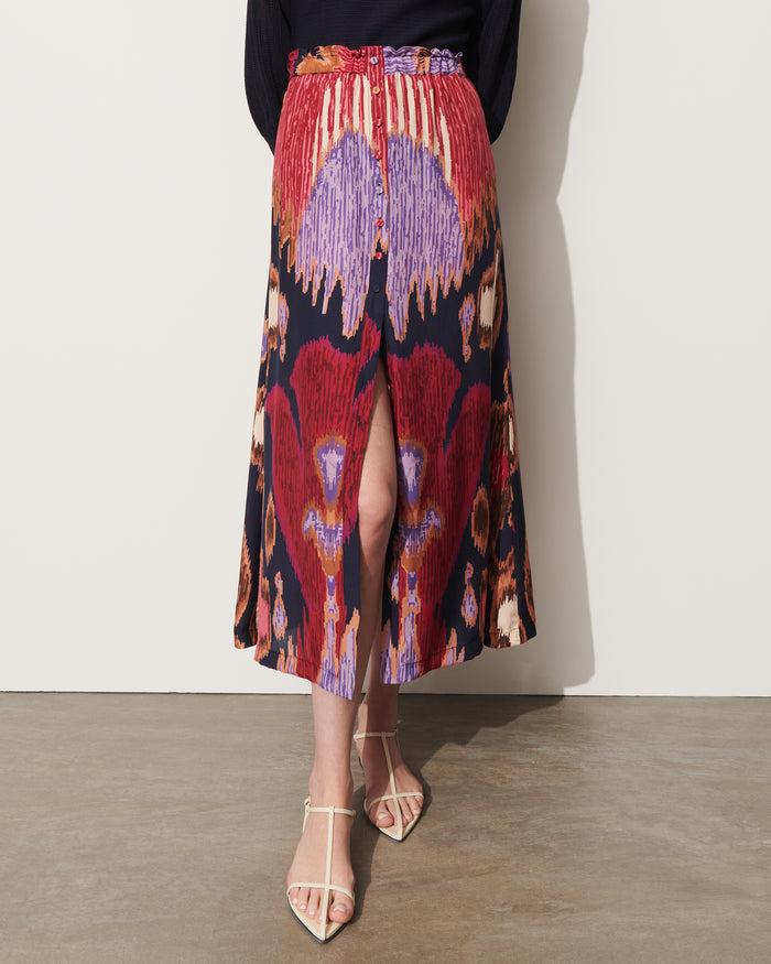 figue Bastien Skirt Fan Ikat True Navy