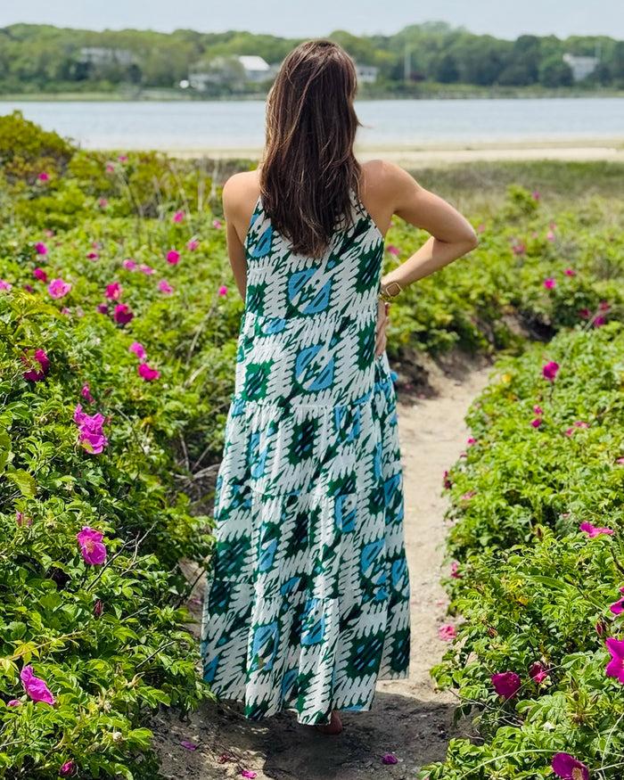 Figue Betty Dress Iznik Ikat Garden Green