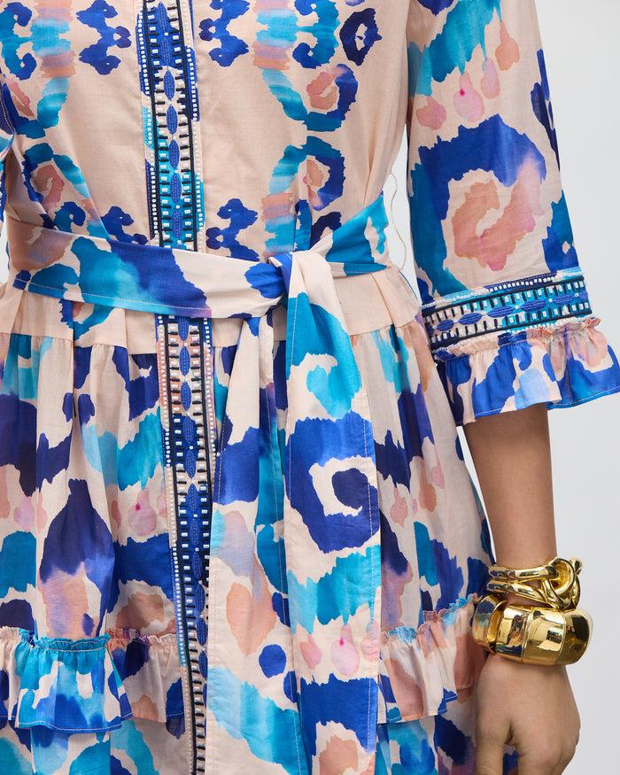 Figue Cami Dress Aquarelle Ikat Shell Pink