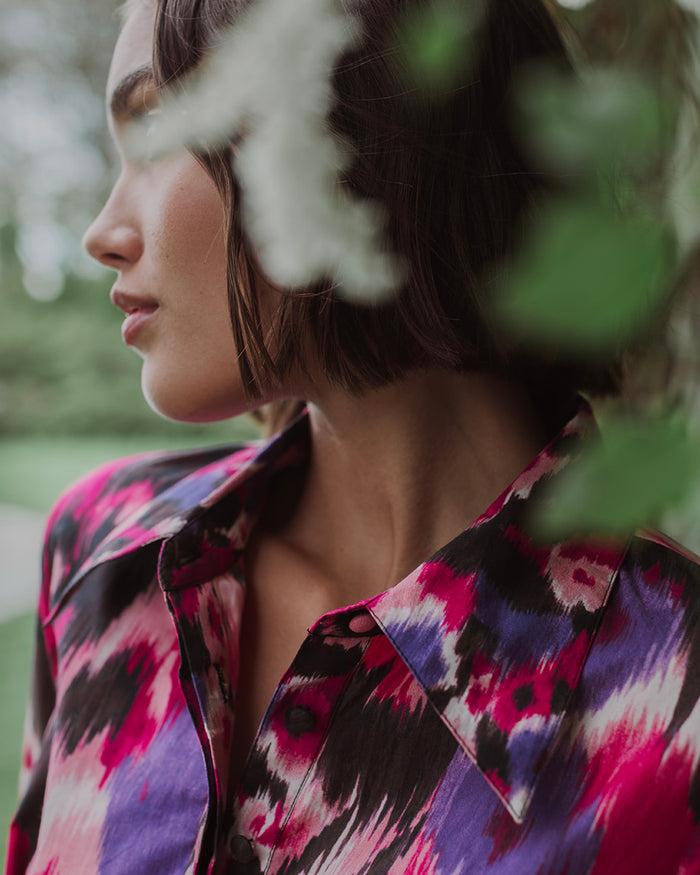 Figue Cami Dress Floral Melange Cranberry Pink