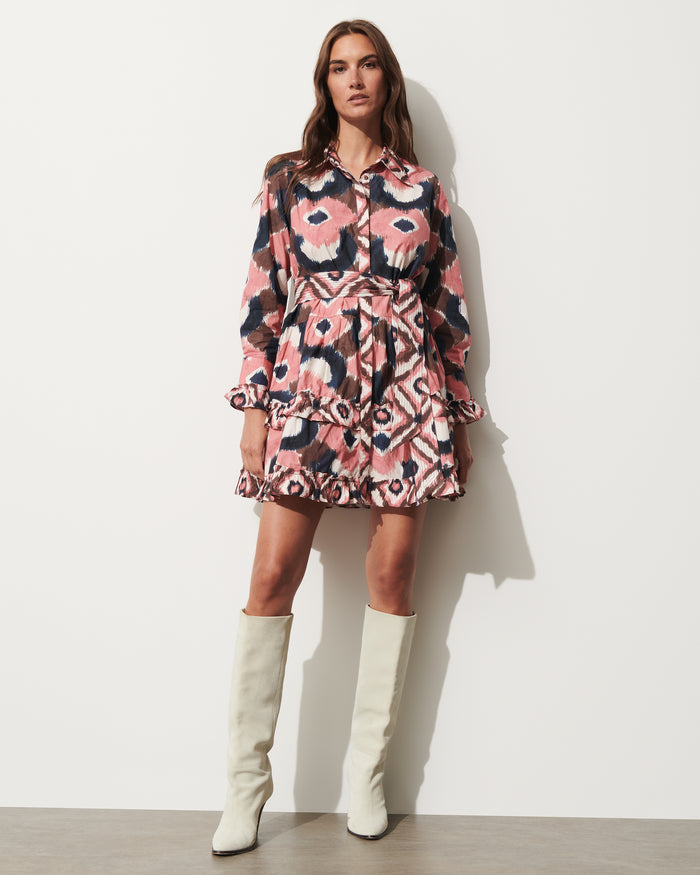 figue Cami Dress Painterly Lock Chalk