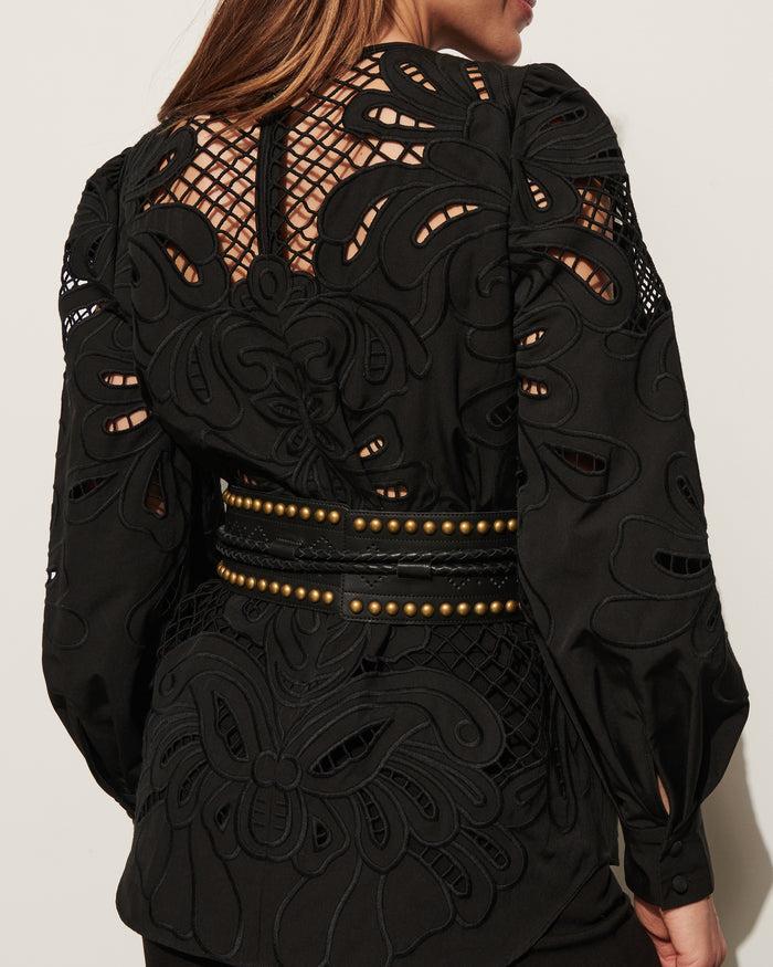 Figue Dahlia Studded Wrap Belt Black