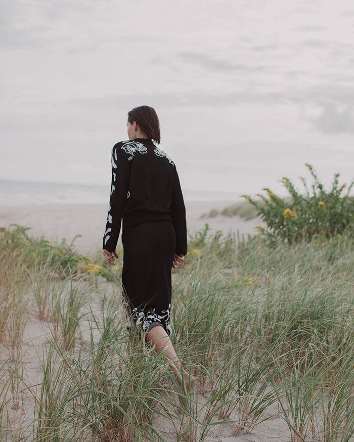 Figue Dakota Sweater Skirt Onyx Black