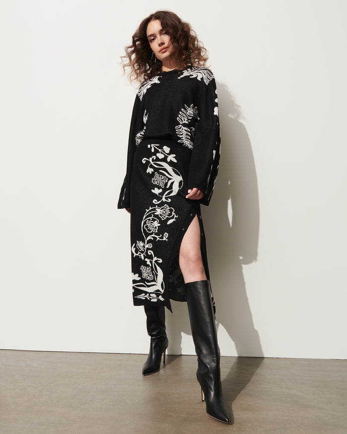 Figue Dakota Sweater Skirt Onyx Black