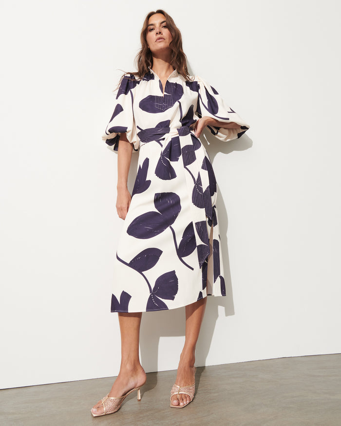 Figue Dani Dress Honeysuckle Floral Chalk