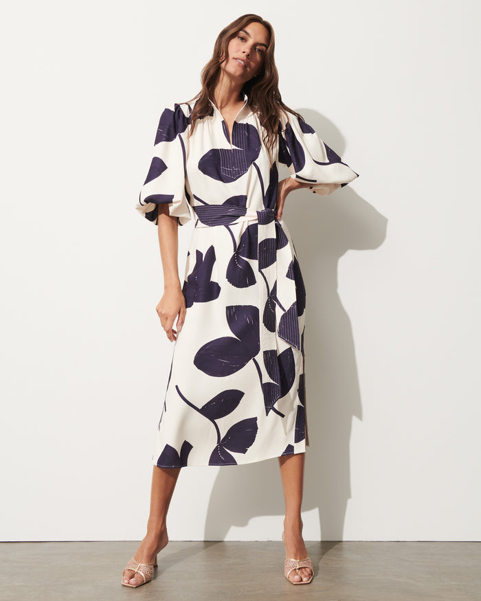 figue Dani Dress Honeysuckle Floral Chalk