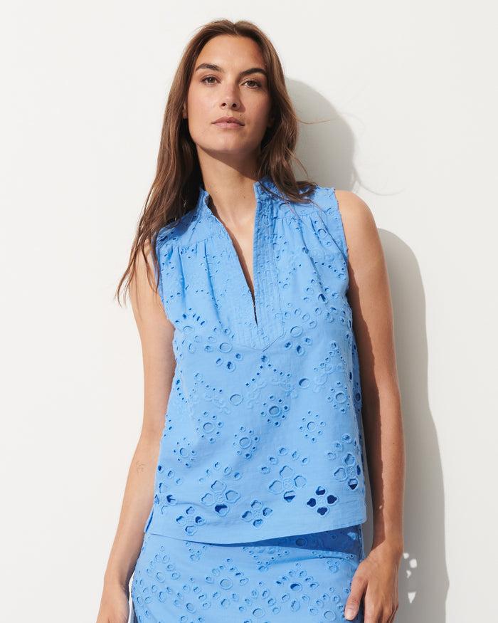 figue Dani Sleeveless Top Surf Blue