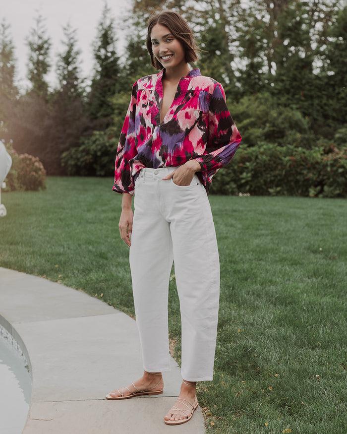 figue Danilia Top Floral Melange Cranberry Pink