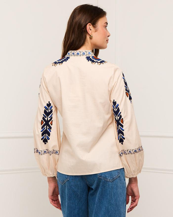 Figue Davina Top Medallion Tapestry Biscotti Beige