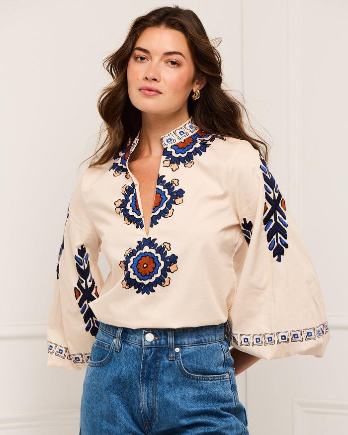 figue Davina Top Medallion Tapestry Biscotti Beige