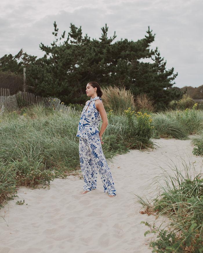 Figue Devon Pant Floral Filigree Chalk