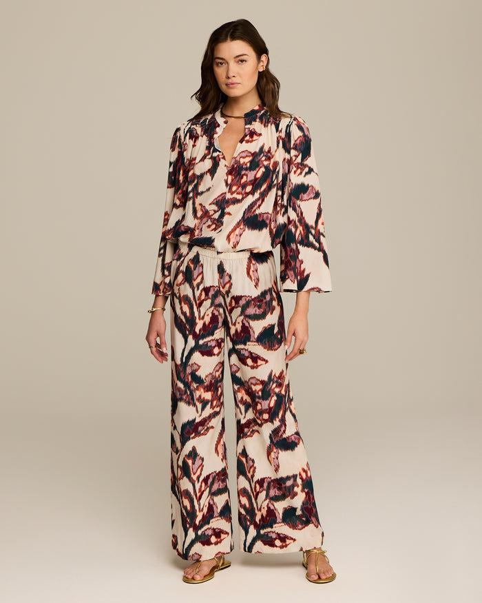 Figue Devon Pant Ikat Foliage Beach Beige