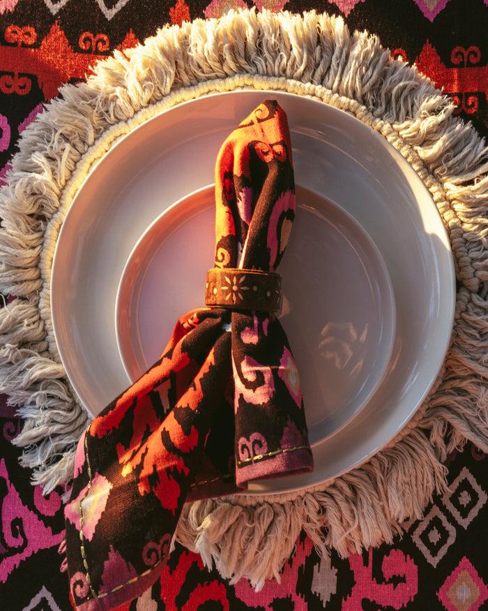 figue Dinner Napkins Set Of 4 Dancing Ikat Ganache