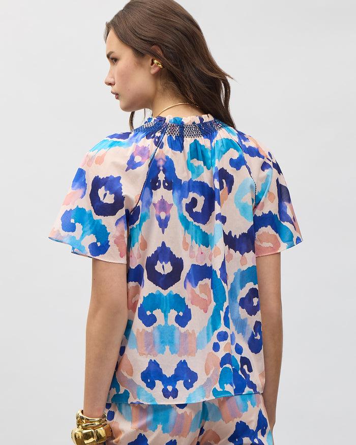 Figue Elena Top Aquarelle Ikat Shell Pink