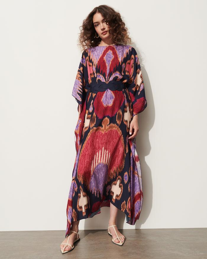 Figue Elizabeth Kaftan Fan Ikat True Navy