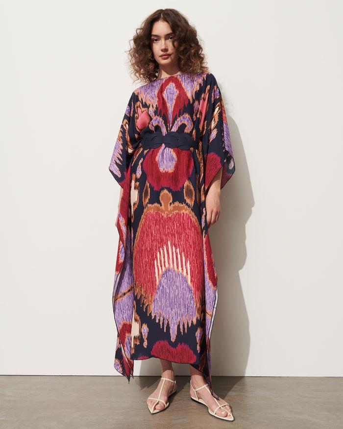 Figue Elizabeth Kaftan Fan Ikat True Navy