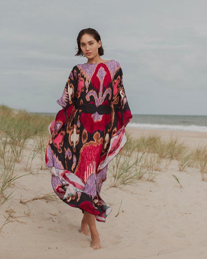 Figue Elizabeth Kaftan Fan Ikat True Navy