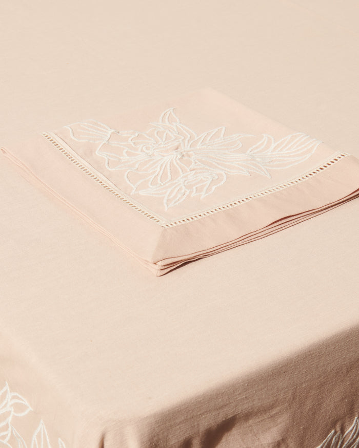 Figue Embroidered Napkin Set Of 4 Sahara Sand