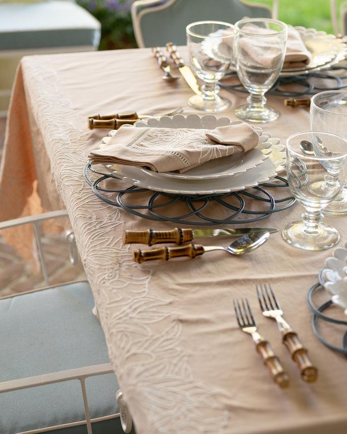 figue Embroidered Napkin Set of 4 Sahara Sand