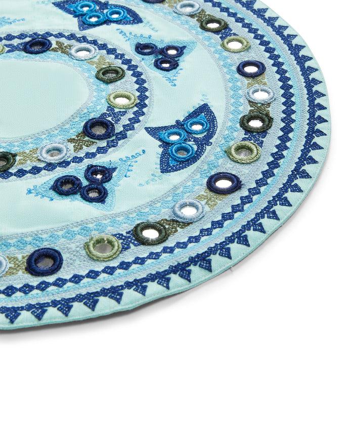 Figue Embroidered Placemat Set Of 4 Clear Blue