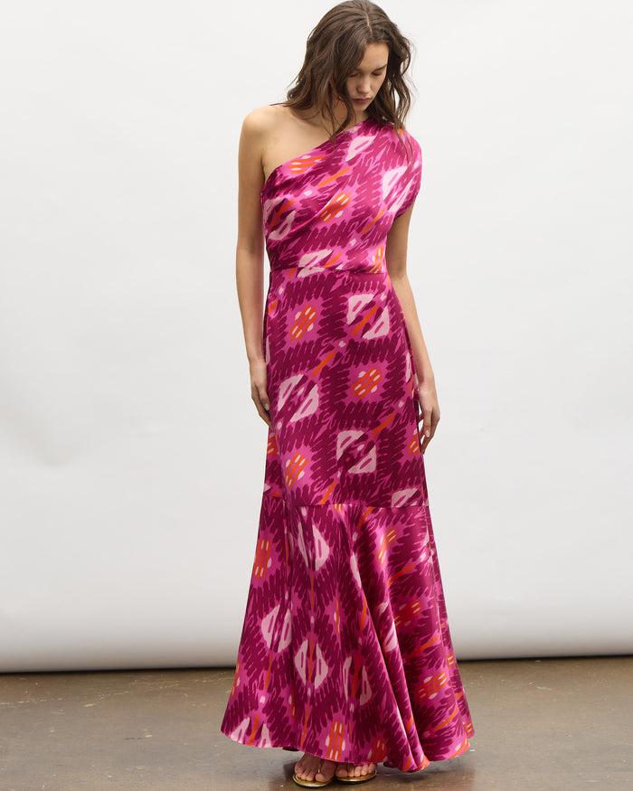 Figue Ezer Dress Iznik Ikat Sangria Red