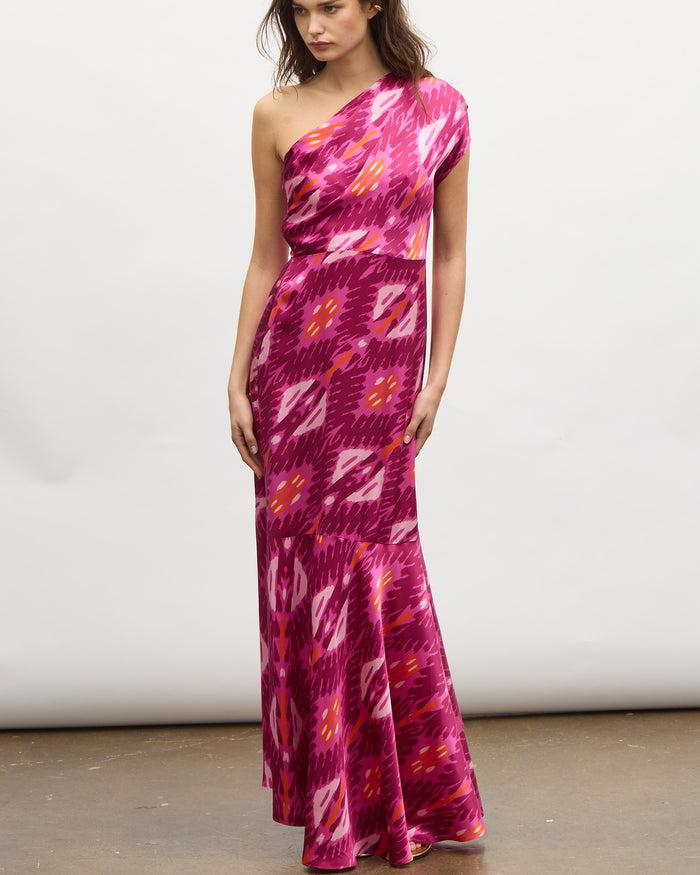 Figue Ezer Dress Iznik Ikat Sangria Red