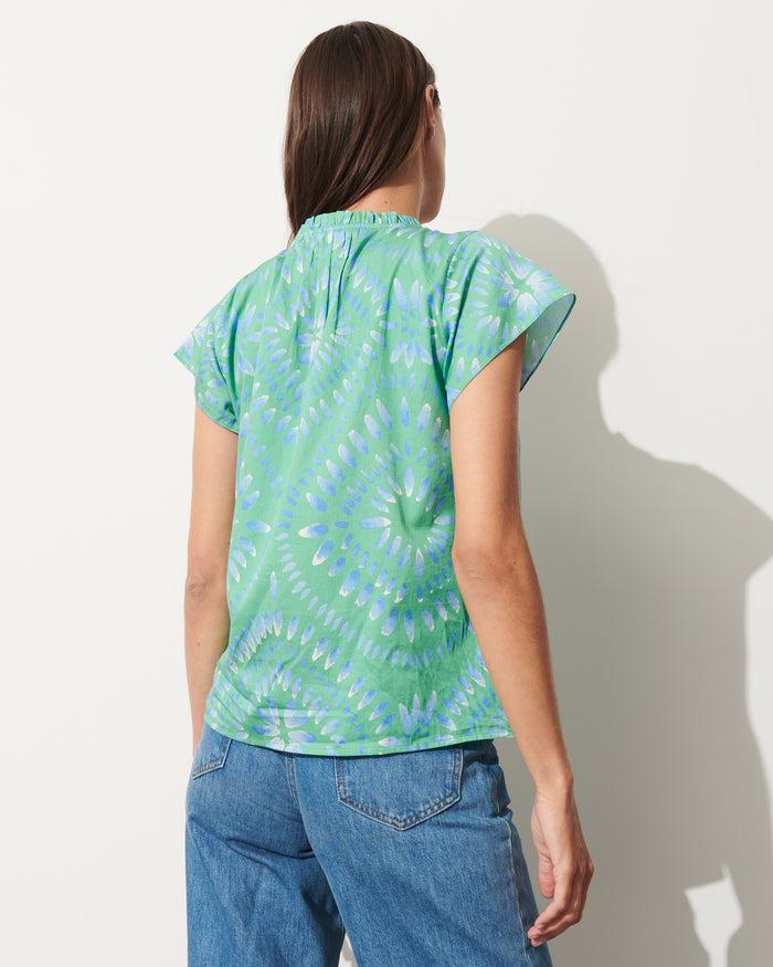 Figue Fia Top Painterly Medallion Apple Green