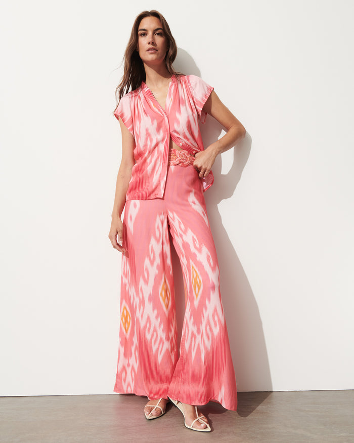 Figue Fia Top Salome Ikat Sunset Coral