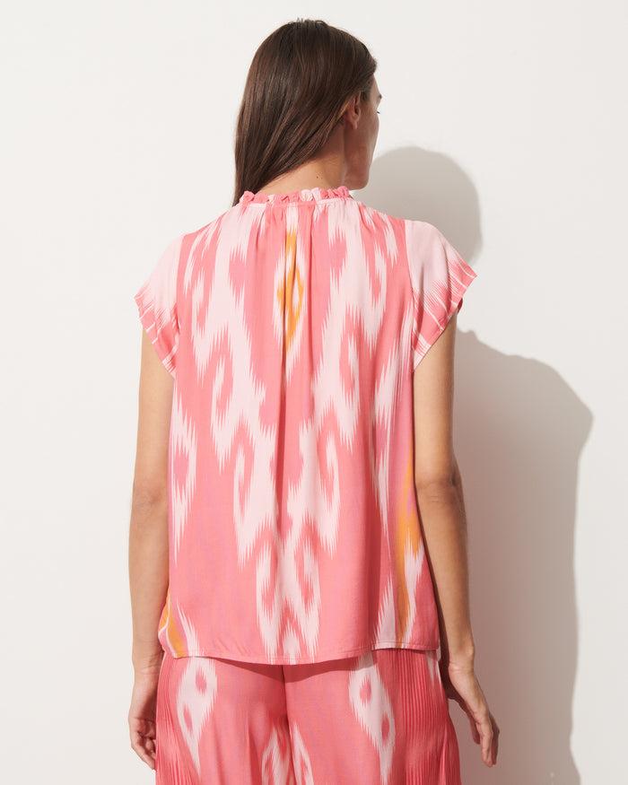 Figue Fia Top Salome Ikat Sunset Coral
