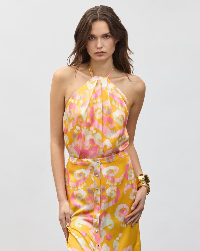 Figue Florentine Top Aquarelle Ikat Marigold