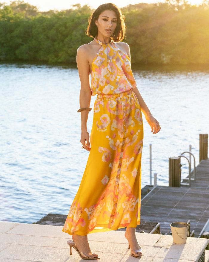 Figue Florentine Top Aquarelle Ikat Marigold