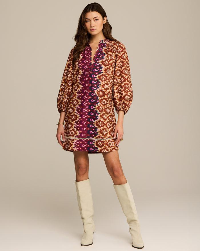 Figue Hailey Dress Graduated Ikat Multi