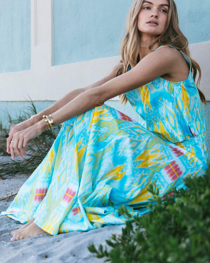 Figue Hayden Skirt Salome Ikat Tropical Blue