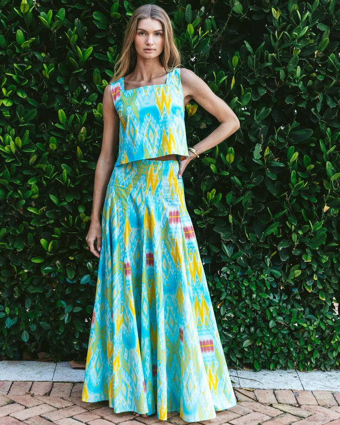 figue Hayden Skirt Salome Ikat Tropical Blue